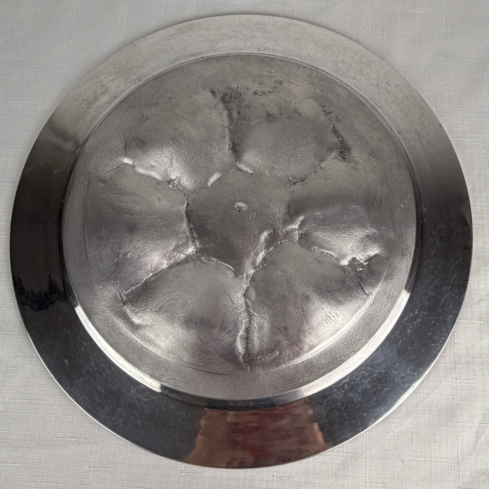 Passover Seder Plate & Matzah Tray Set Silver Tone Hebrew Judaica Pesach 2 Pc - Picture 8 of 12